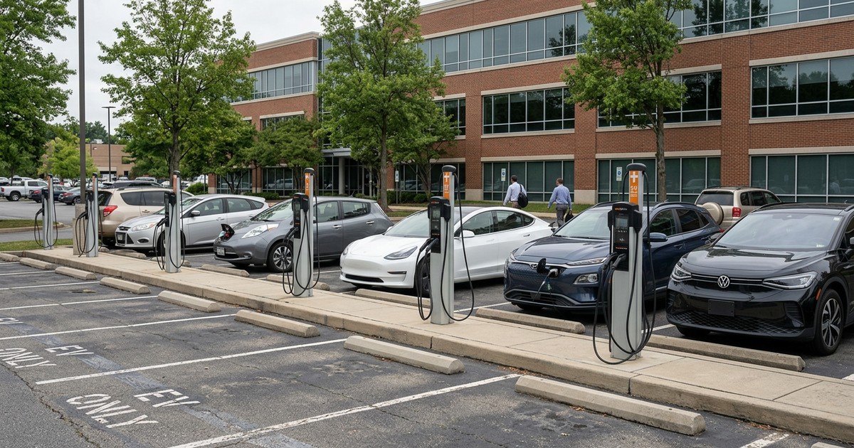 Bornes de recharge en parking d'entreprise à La Rochelle